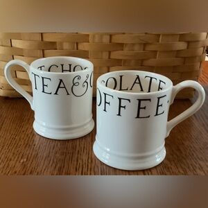 Set of 2 Emma Bridgewater Pottery 1/2 pint mugs Black Toast & Marmalade 1st qual